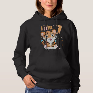 7 Years Old 7 Birthday Outfit Boy Girl Tiger Hoodie