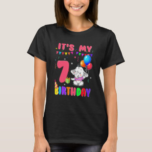 7 Years Old 7th Birthday Elephants Boys Awesome Si T-Shirt