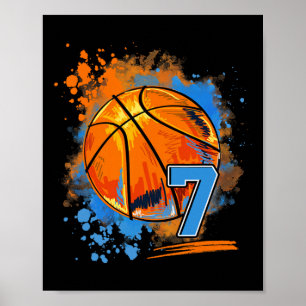7 Years Old 7th Birthday Sketll Poster