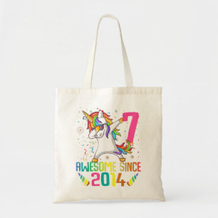 7 Years Old 7th Birthday Unicorn Dabbing Girl Part Tote Bag
