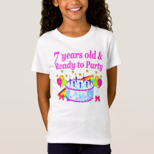 7 YEARS OLD AND READY TO PARTY BIRTHDAY GIRL T-Shirt