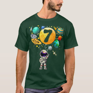 7 Years Old Astronaut Spaceman Galay Funny Birthda T-Shirt
