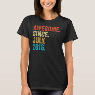 7 Years Old Awesome Since July 2016 7th Birthday T-Shirt