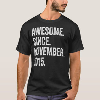 7 Years Old Awesome Since November 2015 7th Birthd T-Shirt