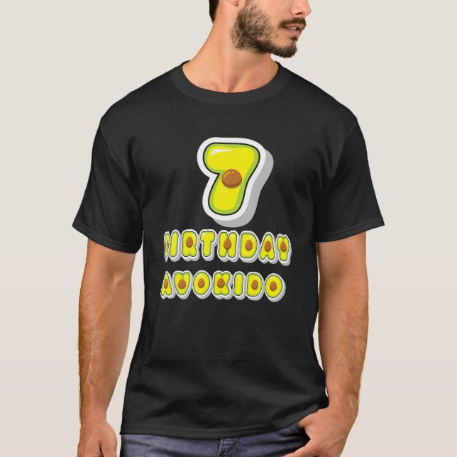 7 Years Old Birthday Avokido Funny 7Th Birthday Pa T-Shirt (Front)
