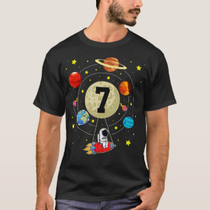7 Years Old Birthday Boy Gifts Astronaut 7th Birth T-Shirt
