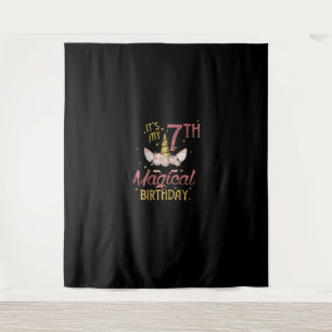 7 Years Old Birthday Girl Gift Unicorn 7th Birthda Tapestry