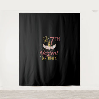 7 Years Old Birthday Girl Gift Unicorn 7th Birthda Tapestry