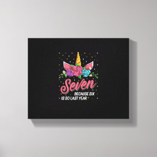 7 Years Old Birthday Girl Gifts Face Unicorn 7th B Canvas Print