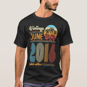 7 Years Old Birthday Vintage June 2016 Girls Boys T-Shirt