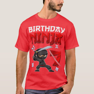 7 Years Old Boy Birthday Tee, Birthday Ninja Boy T-Shirt