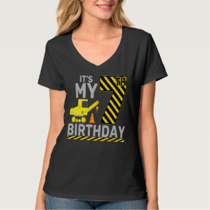 7 Years Old Boy It's My 7th Birthday Construction T-Shirt
