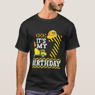 7 Years Old Boy It's My 7Th Birthday Construction T-Shirt