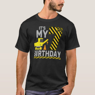 7 Years Old Boy It's My 7th Birthday Construction T-Shirt