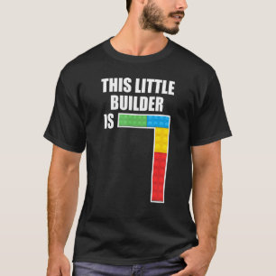 7 Years Old Building Blocks 7th Birthday Brick Toy T-Shirt