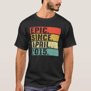 7 Years Old Epic Since April 2015 7Th Birthday Gif T-Shirt