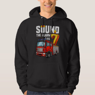 7 Years Old Firetruck Birthday Boy Firefighter Hoodie