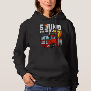 7 Years Old Firetruck Birthday Boy Firefighter Hoodie