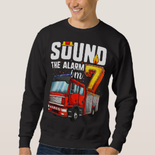 7 Years Old Firetruck Birthday Boy Firefighter Sweatshirt
