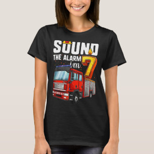 7 Years Old Firetruck Birthday Boy Firefighter T-Shirt