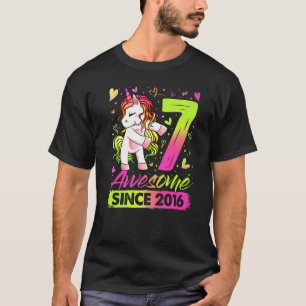 7 Years Old Flossing Unicorn 7th Birthday Girl Par T-Shirt