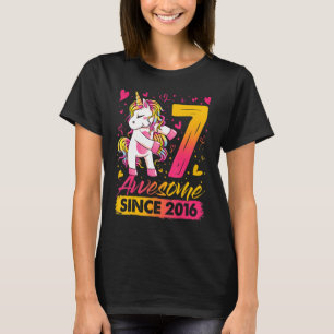 7 Years Old Flossing Unicorn Gifts 7th Birthday Gi T-Shirt