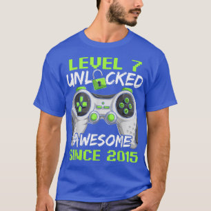 7 Years Old  Gamer Boy, Birthday 7 Level Unlocked  T-Shirt