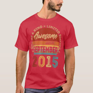 7 Years Old Gift 7th Birthday Awesome Since Septem T-Shirt