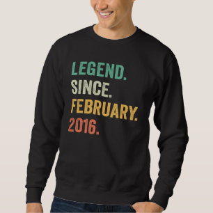 7 Years Old Gift 7th Birthday Boy Legend Since Feb Sweatshirt