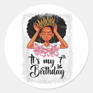 7 Years Old Gift for Girls Teenager 7th Birthday Classic Round Sticker
