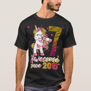 7 Years Old Gifts Unicorn Flossing 7th Birthday Gi T-Shirt