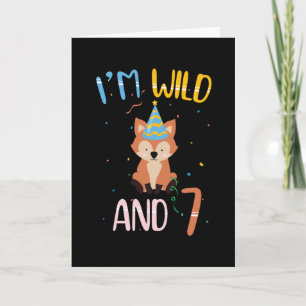 7 Years Old I'm Wild And 7 7th Birthday Card