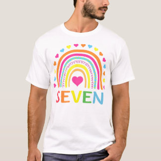 7 Years Old Rainbow 7th Birthday Gift For Girls Bo T-Shirt