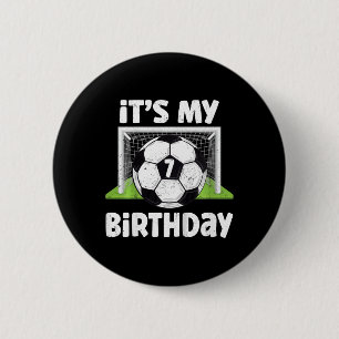 7 Years Old Soccer 7th Birthday Player Kids B-day 6 Cm Round Badge