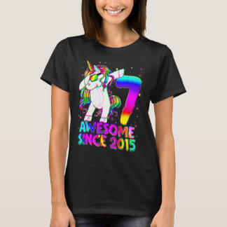 7 Years Old Unicorn Dabbing 7th Birthday Girl Unic T-Shirt