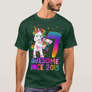 7 Years Old Unicorn Flossing 7th Birthday Girl Uni T-Shirt