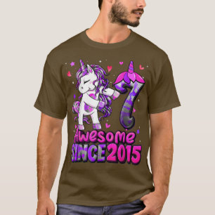 7 Years Old Unicorn Flossing 7th Birthday Girl Uni T-Shirt