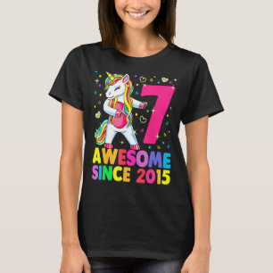 7 Years Old Unicorn Flossing 7th Birthday Girl Uni T-Shirt