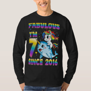 7 Years Old Unicorn Narwhal Girl 7th Birthday Girl T-Shirt