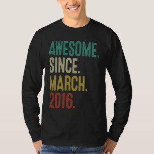 7 Years Old Vintage March 2016 7th Birthday T-Shirt