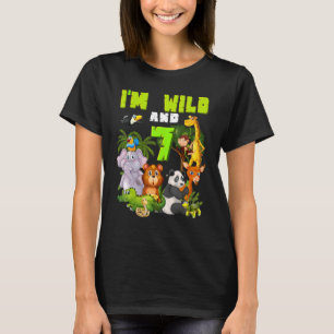 7 Years Old Wild Zoo Theme Birthday Safari Jungle T-Shirt