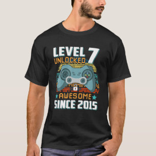 7 Yrs Old Gift Boy Level 7 Unlocked Awesome 2015 B T-Shirt