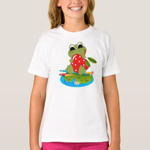 #7Lil Lady Frog Bella Ringer T-Shirt
