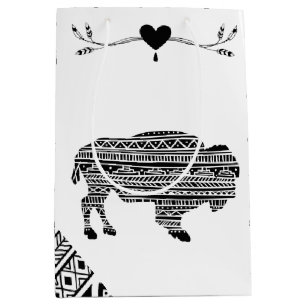 7lx4.5wx10h Medium Gift Bag Boho Buffalo Tribal Pa