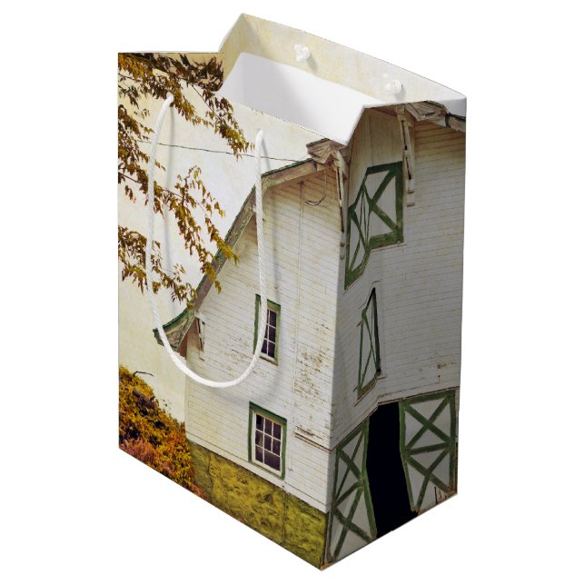 7lx4.5wx10h Medium Gift Bag Sunset Barn Country Ru (Back Angled)