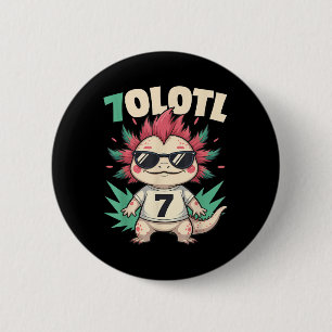 7olotl Sevenolotl – Funny Axolotl Halloween Number 6 Cm Round Badge