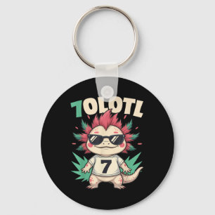 7olotl Sevenolotl – Funny Axolotl Halloween Number Key Ring