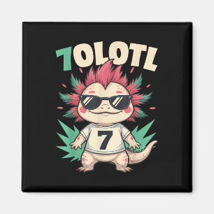 7olotl Sevenolotl – Funny Axolotl Halloween Number Magnet