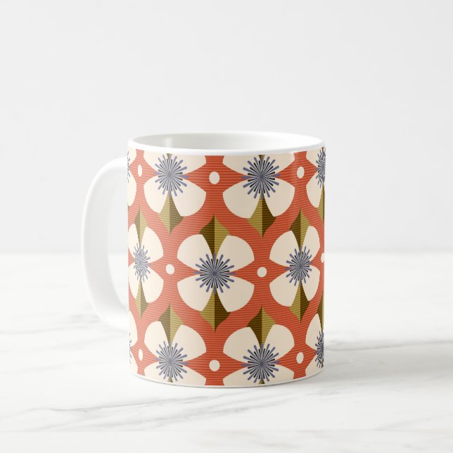 7os buttercup flower brown coffee mug (Front Left)