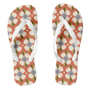 7os buttercup flower brown flip flops